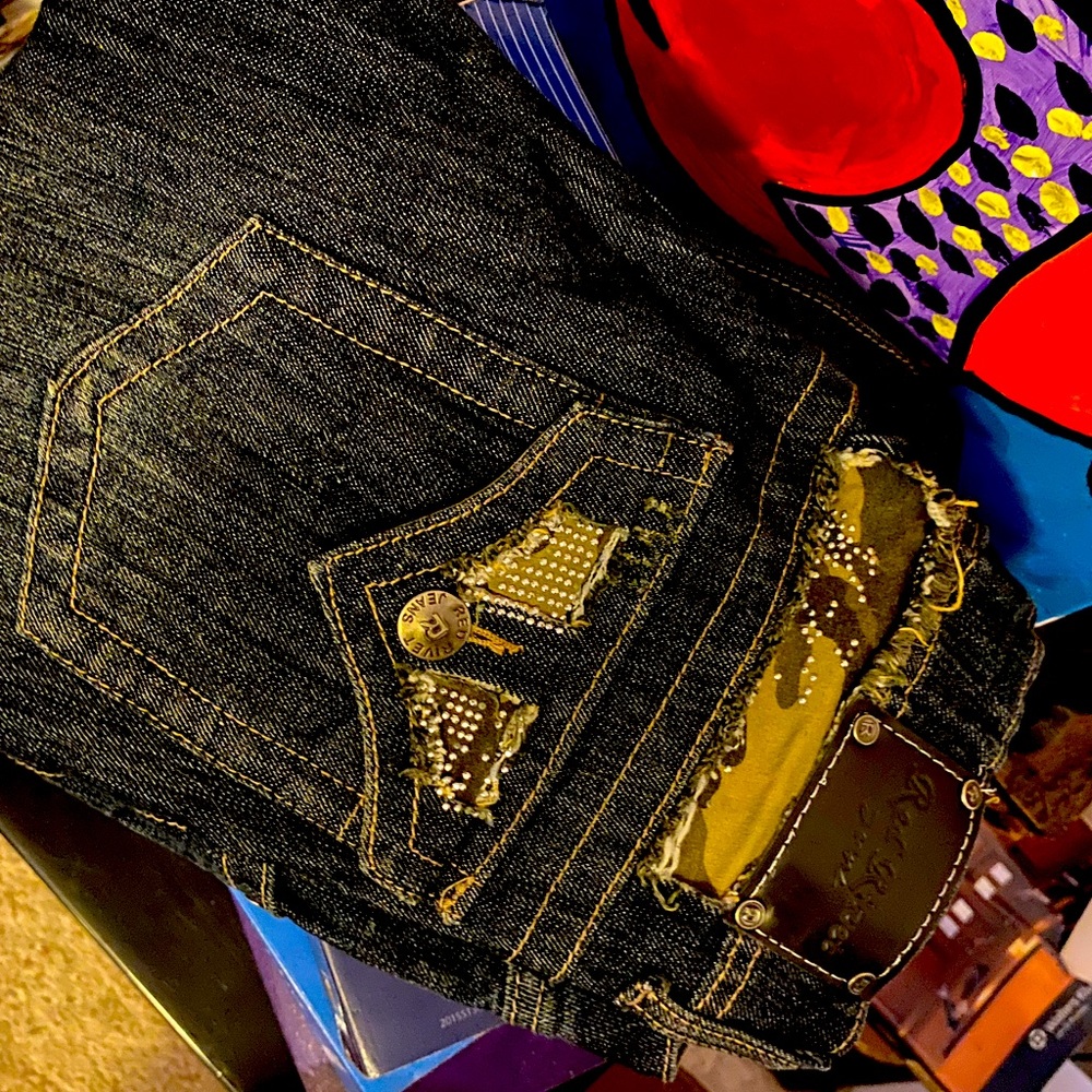 Like new Red Rivet trendy army jeans w/studs